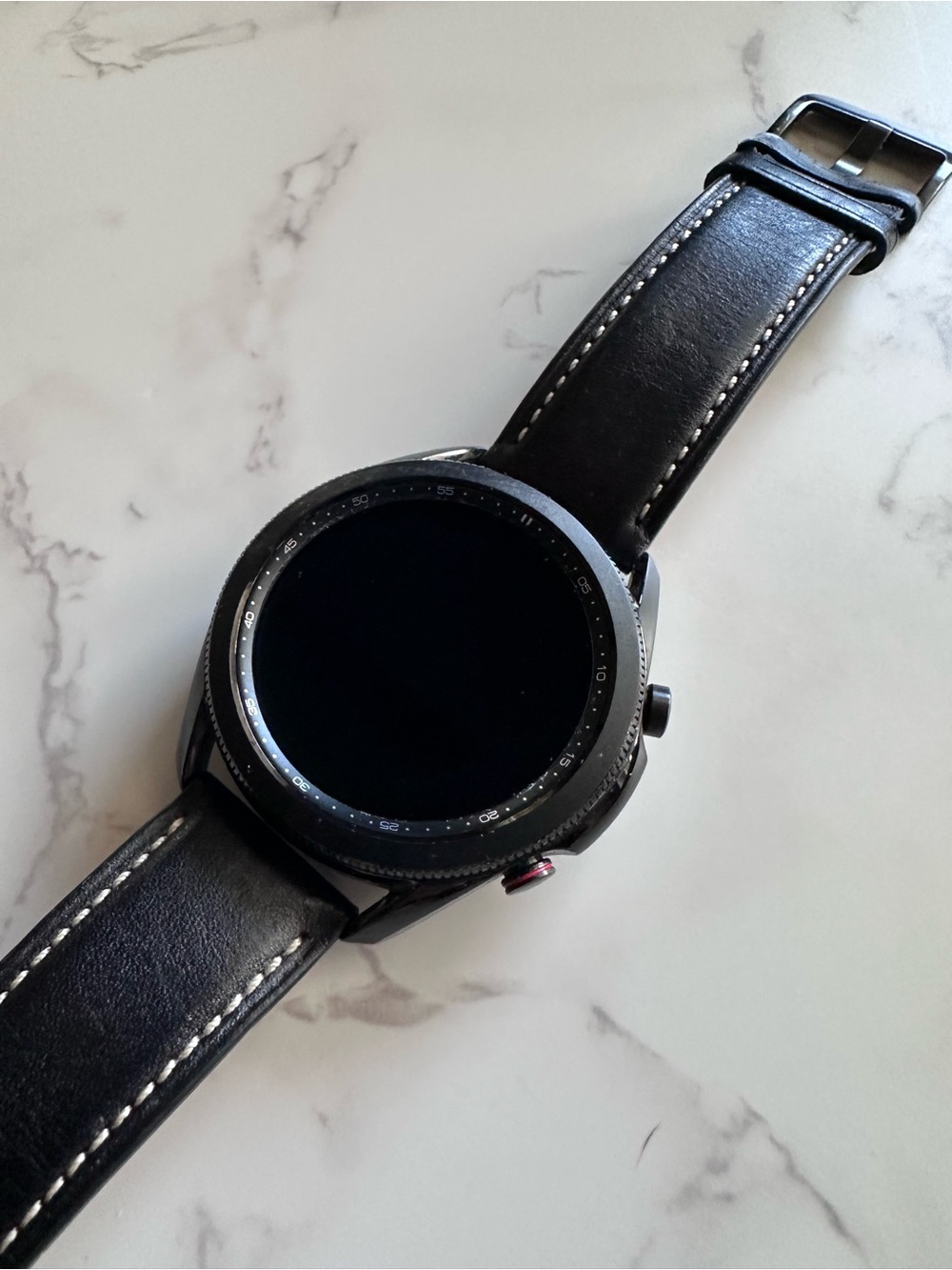 Samsung Watch3 Smartwatch 8gb in Black w/ Premium Genuine Leather Band (M/L)
